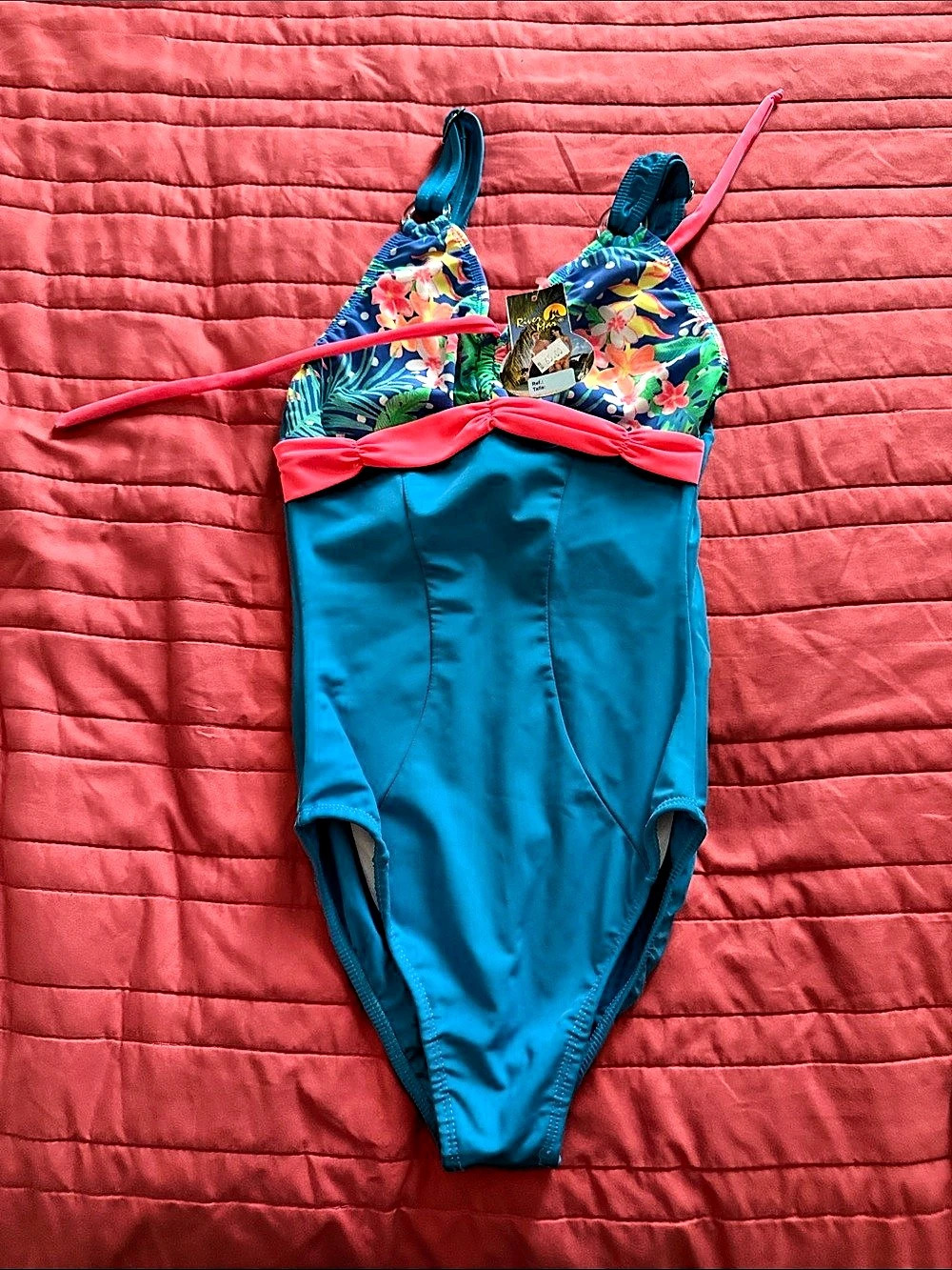Roxy Cascais One-Piece Swimsuit Cascais Floral One-Piece Swimsuit Blue & Pink